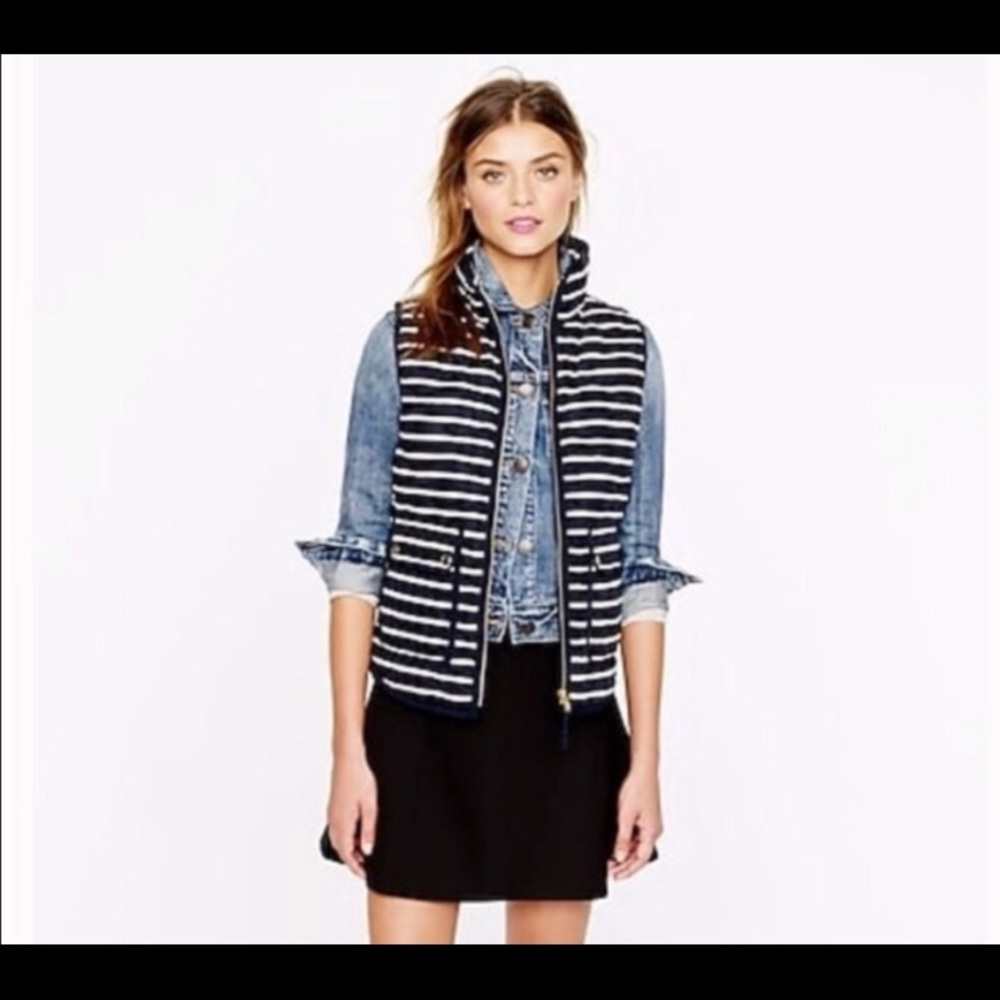 JCrew Navy & White Vest